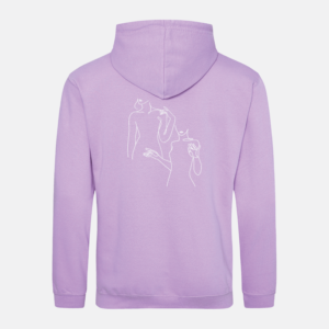 Lady Lines hoodie lavender achterkant
