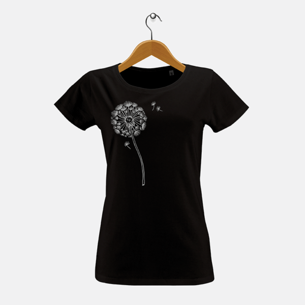 Dames t-shirt dandelion zwart